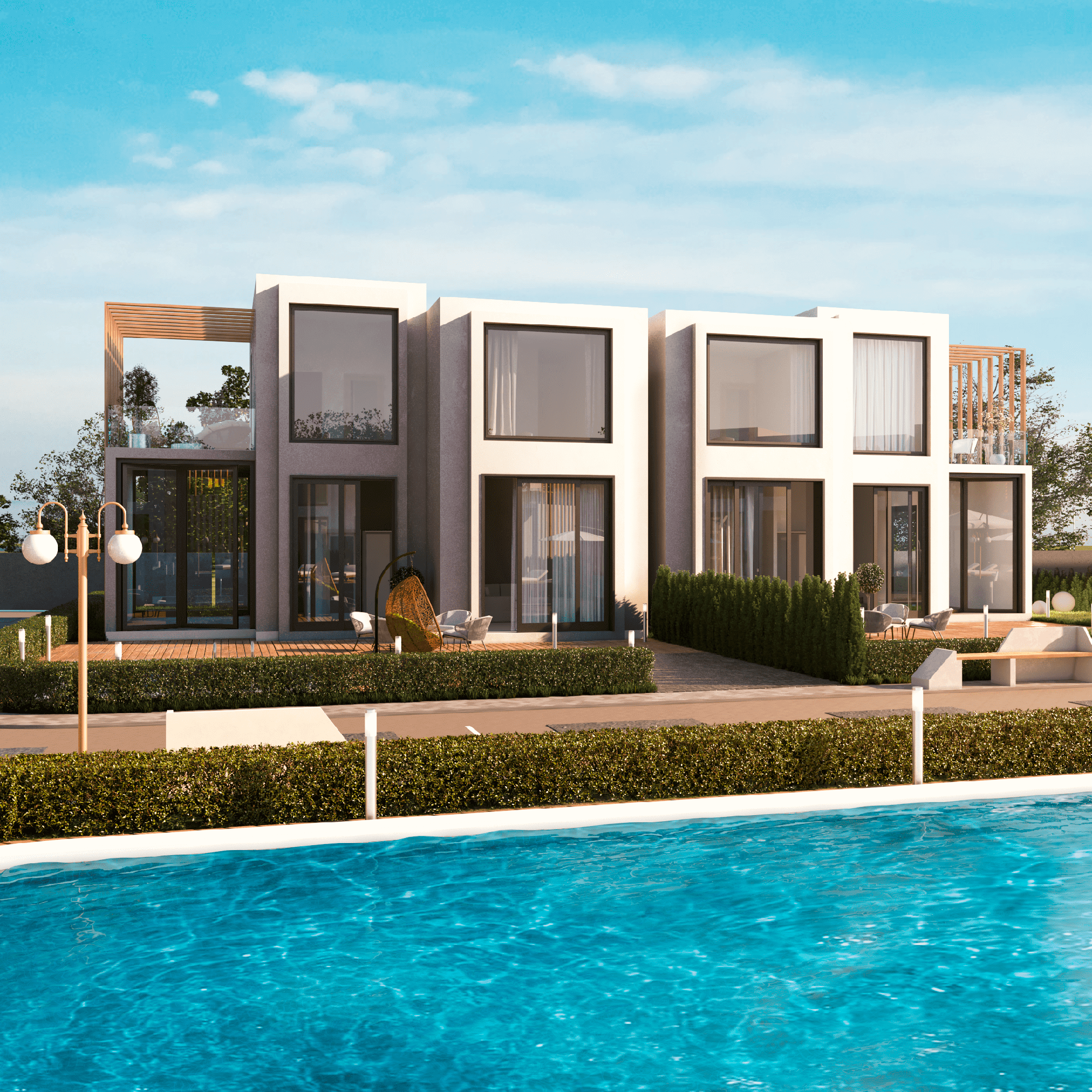 Villa Park - Next - widok z lotu ptaka na kompleks willi