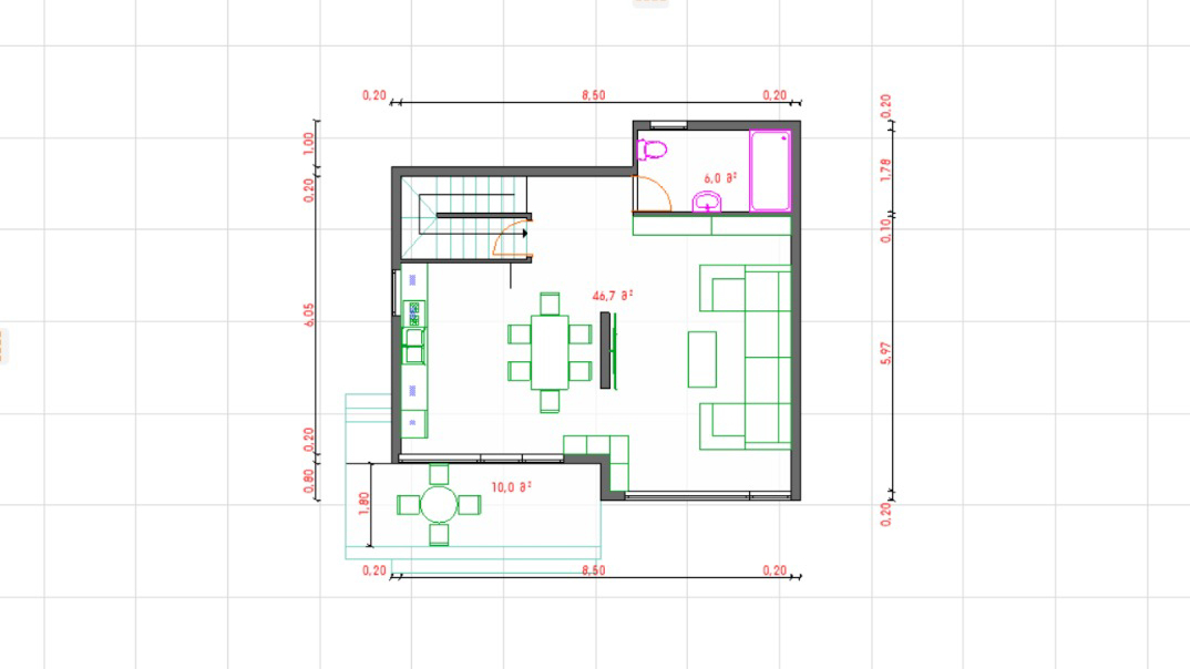 Rzut parteru Mtirala Park Villas - funkcjonalny rozkład pomieszczeń
