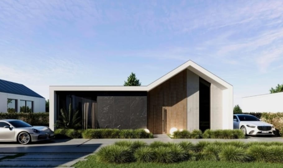 HIDE - nowoczesny dom barn-house z dużymi przeszkleniami