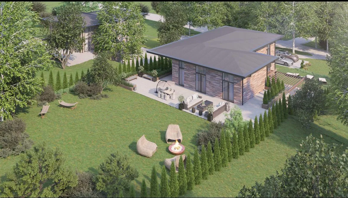 Ubani Kiketi - nowoczesny dom wśród natury pod Tbilisi z ogrodem i tarasami