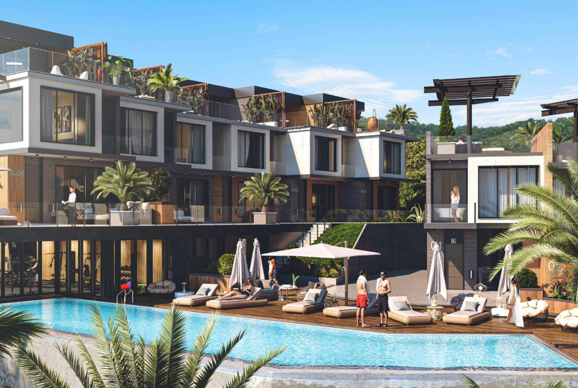 iVillas Makhinjauri - widok na osiedle z basenem