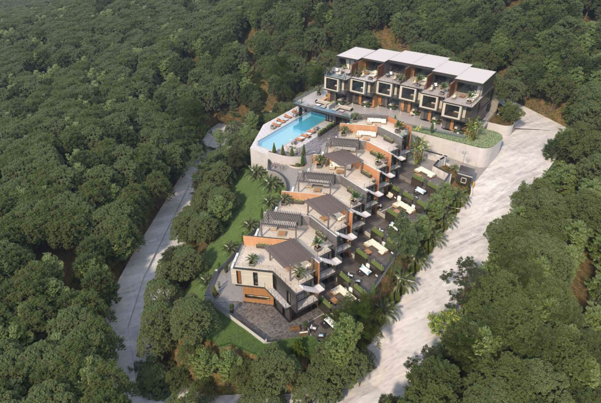 iVillas Makhinjauri - widok z lotu ptaka na cały kompleks