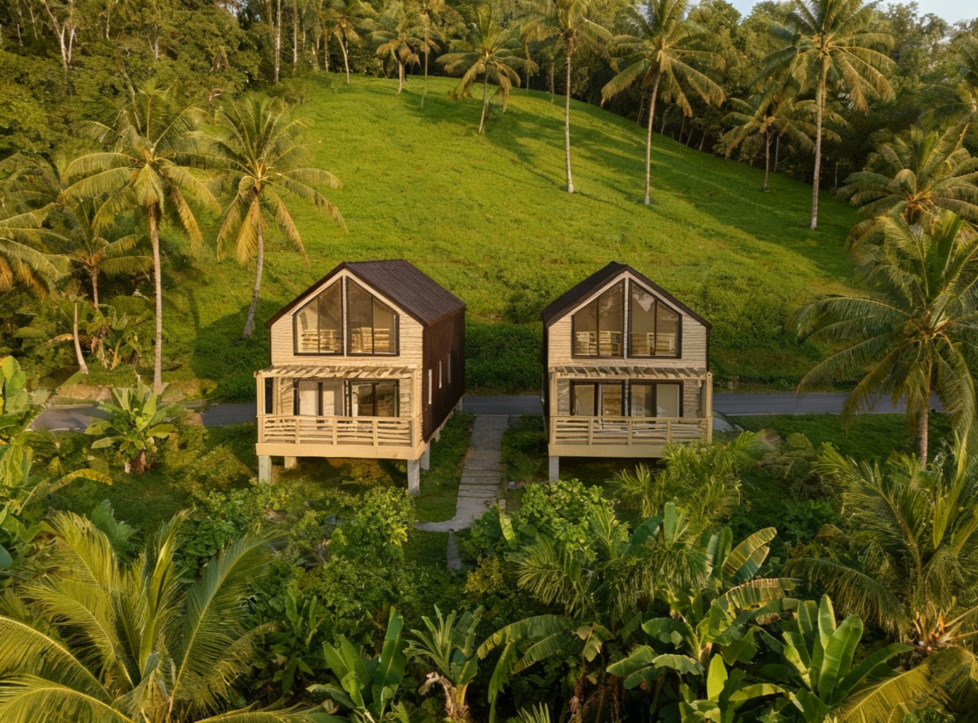 Tsikhizdiri Gardens - nowoczesne domy w otoczeniu egzotycznej roślinności nad Batumi
