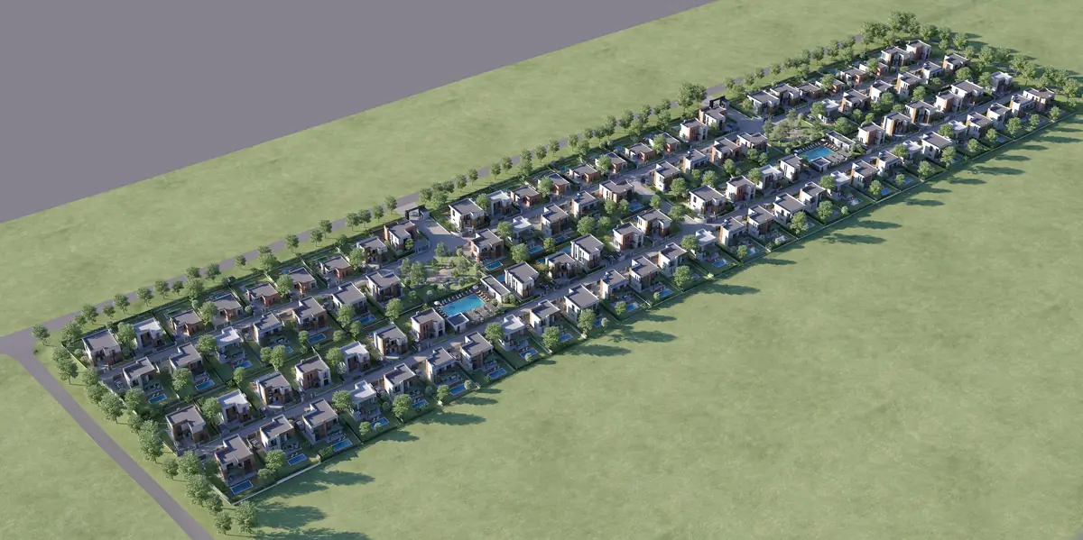 Villa Vista - widok z lotu ptaka na cały kompleks