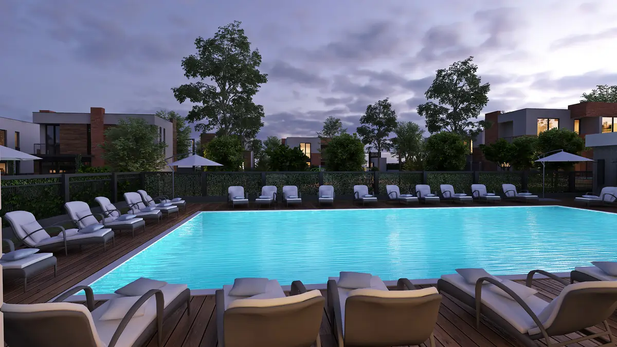 Villa Vista - strefa basenowa z widokiem na góry