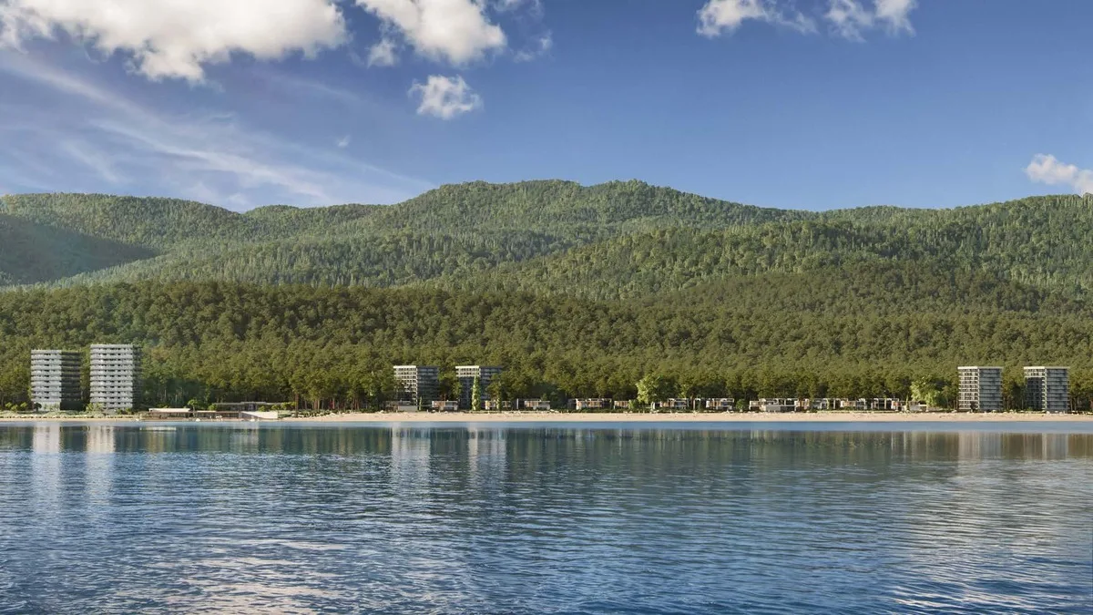 Buknari Resort masterplan - cały kompleks od strony morza